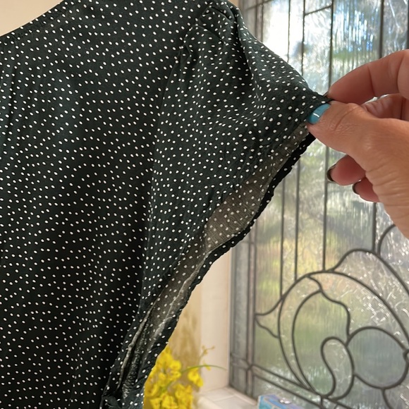 LOFT Dark green / white pattern Faux Wrap dress . NEW condition .SZ 14 - Picture 7 of 7